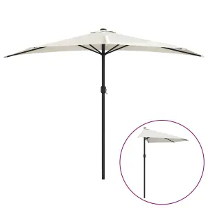 Berkfield Balcony Parasol with Aluminium Pole Sand 300x150 cm Half