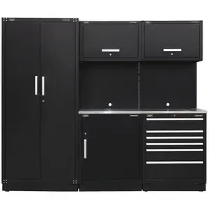 Versatile 2.5m Garage Storage Solution with Stainless Steel Worktop