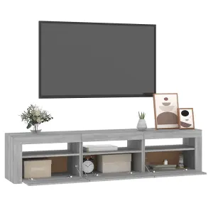 Berkfield TV Cabinet with LED Lights Grey Sonoma 180x35x40 cm