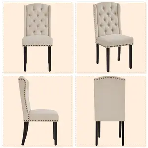 Upholstered Dining Chair (Set of 2) Beige