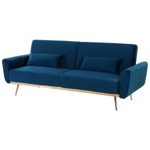 3 Seater Sofa EINA Navy Blue Velvet