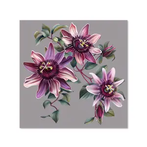 Purple Passion Flowers Kitchen Splashback