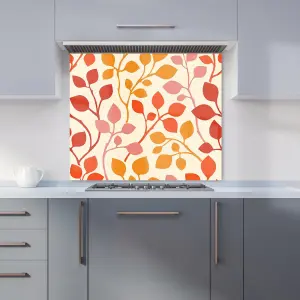 Colorful Autumn Leaves Premium Glass Kitchen Splashback W700mm x H650mm