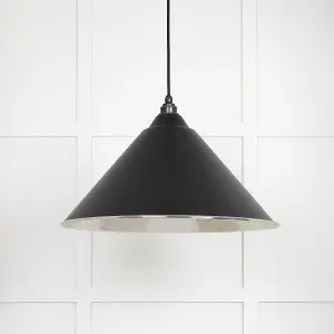 Hammered Nickel Hockley Pendant in Elan Black