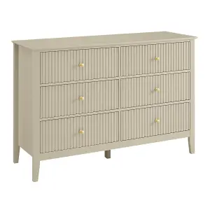 Melody Maison Large 6 Drawer Chest of Drawers - Hales Taupe Range