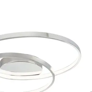 GoodHome Modern Metal & plastic Chrome effect LED Ceiling light