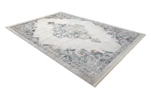 DISTIN 0826A white / blue / light green modern carpet - Ornament, vint 200x290 cm