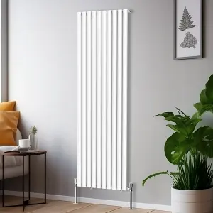 Right Radiators 1800x590mm Vertical Single Oval Column Designer Radiator White