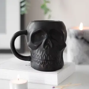 Something Different Dark Matter Skull Halloween Mug Black (One Size)