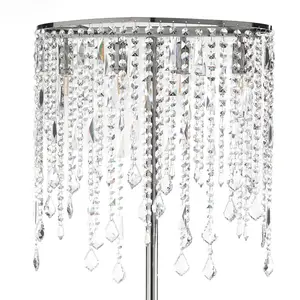 Luminosa Laila Crystal Glass Floor Lamp, Chrome