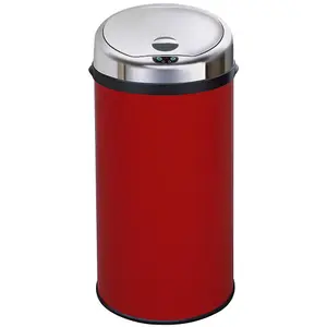 Inmotion 42L Red Stainless Steel Auto Sensor Kitchen Waste Dust Bin