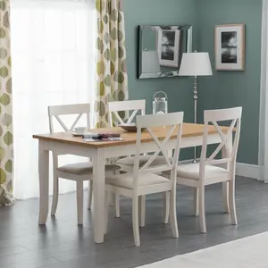 Conklin Solid Wood Base Dining Table Ivory