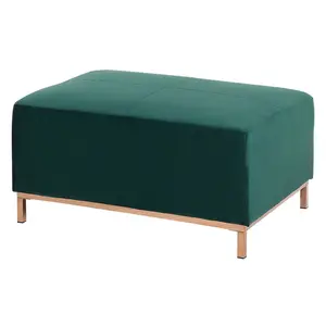 Right-Hand Corner Sofa with Ottoman OSLO Dark Green Velvet Right Hand