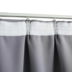 vidaXL Blackout Curtain with Hooks Grey 290x245 cm