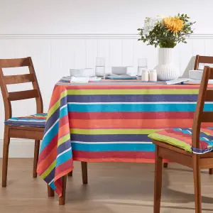 Homescapes Multi Stripe Tablecloth, 54 x 54 Inches