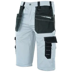 MS9 Mens Work Redhawk Cargo Combat Holster Pockets Tactical Worker Working Shorts E1, White - 34W