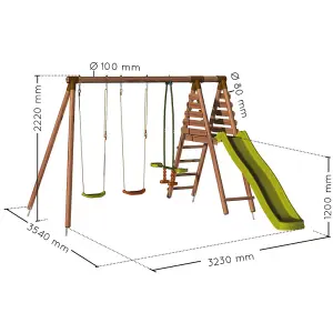 Violette Wooden Swing Set with Slide