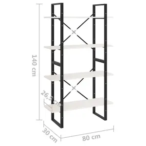 Berkfield 4-Tier Book Cabinet White 80x30x140 cm Solid Pine Wood