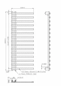 Rinse 1600 x 600mm Square Chrome Designer Heated Towel Rail Bathroom Ladder Radiator Warmer - Central Heating Towel Radiator