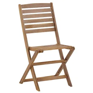 Set of 6 Garden Chairs TOLVE Acacia Wood Light Wood