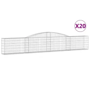 Berkfield Arched Gabion Baskets 20 pcs 400x30x60/80 cm Galvanised Iron