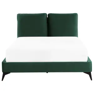 Velvet EU Double Size Bed Green MELLE