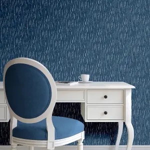 Muriva Blue Texture Glitter effect Embossed Wallpaper