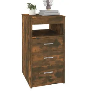 Berkfield Drawer Cabinet Smoked Oak 40x50x76 cm Engineered Wood