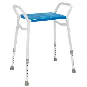 Heavy Duty Aluminium Shower Stool - Height Adjustable - Sturdy Side Handles