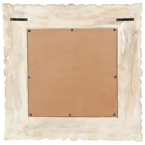 Berkfield Mirror White 50x50 cm Solid Mango Wood