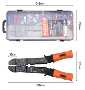 HARDEN 660666, Multi Functional Wire Stripper Set 66pcs, cutter, crimper