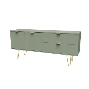 Fuji 2 Drawer 2 Door Wide Sideboard in Reed Green (Ready Assembled)