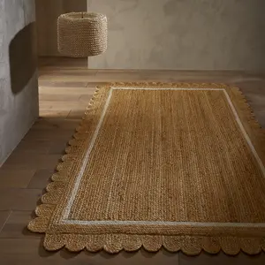 Handmade Modern Natural Easy to Clean Bordered Rug for Living Room Dining Room & Bedroom-160cm X 230cm