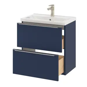 GoodHome Imandra Slimline Matt Blue Wall-mounted Bathroom Cabinet (H) 600mm (W) 600mm