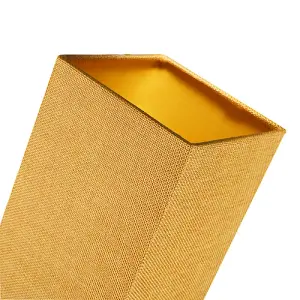 Modern and Stylish Textured Ochre Linen Fabric Tall Rectangular 25cm Lampshade