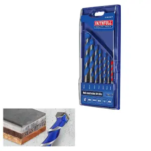 Faithfull Multi-Construction Drill Bit Set 4mm - 12mm XMS23CONDRIL