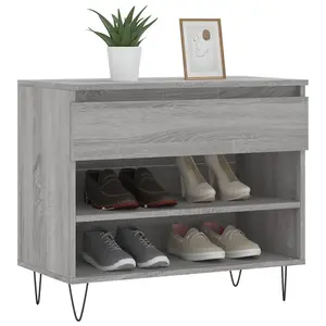 Berkfield Shoe Cabinet Grey Sonoma 70x36x60 cm Engineered Wood