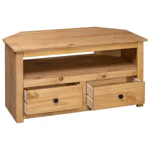 vidaXL Corner TV Cabinet 93x49x49 cm Solid Pine Panama Range