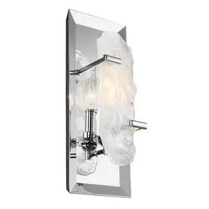 Wall Light Crystal Glass Held By Chrome Arms Concealed Bulb Chrome LED E14 60W