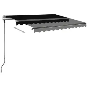 Berkfield Manual Retractable Awning with LED 350x250 cm Anthracite