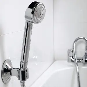 Chrome Shower Head Holder - Easy To Install Wall Mounted Vacuum Suction Cup Bathroom Bracket