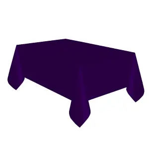 Unique Party Reusable Rectangular Plastic Tablecover (19 Colours) Deep Purple (One Size)