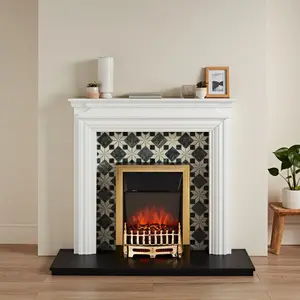 Focal Point Regent White & black MDF Timeless Fireplace surround set