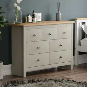 Vida Designs Arlington Grey 4+3 Drawer Chest (H)810mm (W)1115mm (D)350mm