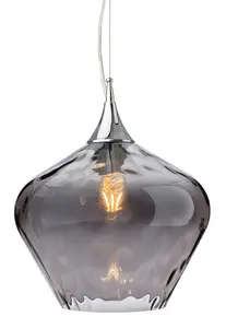 Luminosa Titan Dome Pendant Light Chrome with Smoked Glass