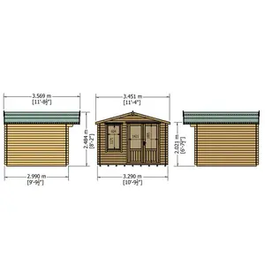 11 x 10 Ft. Berryfield Log Cabin No