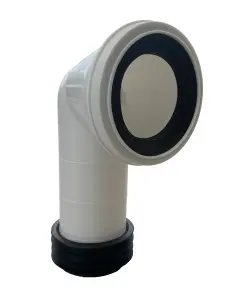 Bent WC Toilet Pan Connector 4'' (100mm/110mm) - 90 Degree Toilet Seal, Rigid Waste Pipe Connector Pan Connector. FREE DELIVERY