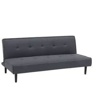 Beliani Retro Sofa Bed VISBY Dark Grey