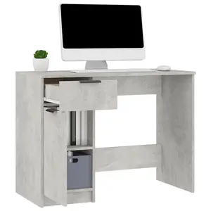 Berkfield Desk Concrete Grey 100x50x75 cm Engineered Wood