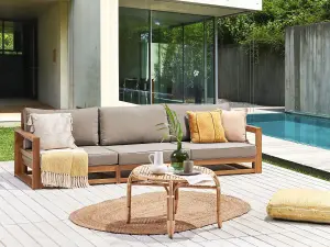 Garden Sofa TIMOR FSC Certified Acacia Wood Light Wood 3 Seater